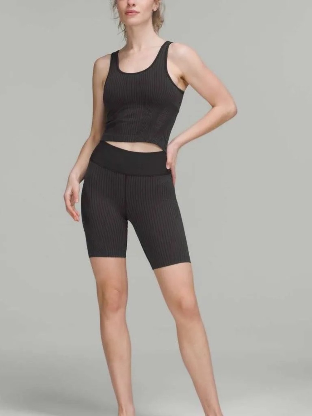 lululemon athletica Ribbed High-Waist Black Athletic Bike Shorts